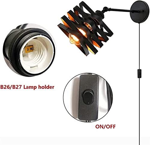 Lampe murale du bras oscillant rechargeable et réglable en métal - 5
