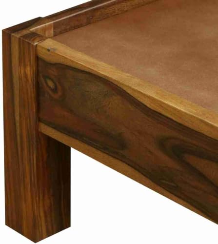 Image of AADITYA WOODS Solid Sheesham Wood Single Bed Cot Without Storage | Single Size Bed for Bedroom | Multipurpose Use Bed- Honey Teak 7