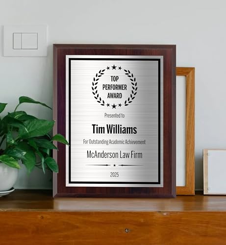 Award Plaques Personalized with Your Text and Title - Engraved Plaque Customized for Employee Appreciation, Recognition, Retirement, Service - Custom Awards for Employees, Co-Worker, Friends - Choose Your Size: (9x12 Silver/Black)
