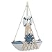 Juvale Mini Wooden Sailboat Models for Nautical Decor - 4 Pack, 4.4 x 6.8 x 1.25 in, Blue & White - Coastal & Beach Decor for Home, Nautical Party Decorations & Sailboat Centerpieces