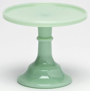 Cake Plate Pastry Tray/Cupcake Stand - Plain & Simple Pattern - American Made - Mosser Glass USA 6", Jade