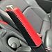 Brake Lever Cover for Most Cars, Hand Sewn PU Microfiber LeaFor ther Handbrake Trim with Anti Slip Texture to Improve Handling and Vehicle Interior Look (Blue carbon+black)
