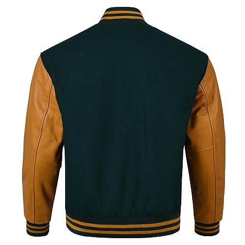 Image of Varsity Jacket Baseball Letterman Jacket- Wool and Leather Premium Quality Unisex Basketball Jacket