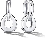 TTPSRY Pendientes Mujer Dorados Diseño Gota Elegantes Pendientes de Oro Mujer Modernos Joyería Femenina Accesorios de Moda Regalo Aretes Colgantes(Plata)