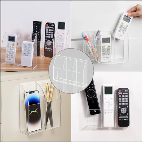Discoball Desktop Remote Control Holder Acrylic Remote Control Socket Air Condition TV Remote Control Storage Box Wall Mount Organizer Case (Three Compartments) - Cosy Home Interiors Discoball Desktop Remote Control Holder Acrylic Remote Control Socket Air Condition TV Remote Control Storage Box Wall Mount Organizer Case (Three Compartments) - Image 5