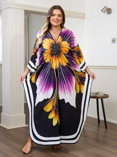 Kaftan Dress for Women - Plus Size Caftan Maxi Beach Dress Moo Moos Loungewear, Swimsuit Cover Up for Beach, Pool or Vacation4