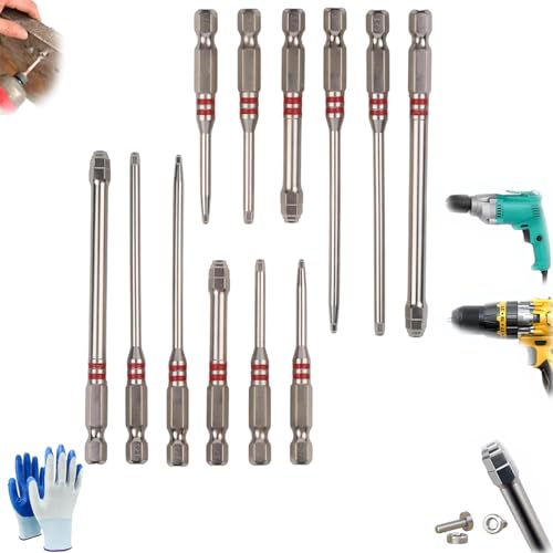 1.5mm-6mm Pagoda Shaped Hex Bit Set, All In One Pagoda Hex Screwdriver Bit for Electric Drill & Wrench, Magnetic Screw-Holding 1/4" Hex Shank S2 Steel (2PC)