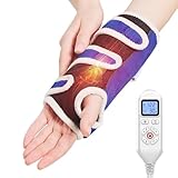 AOBOCO Wrist Heating Pad Wrap for Pain Relief - Upgrade Wrist Brace 30s Fast Heat Therapy for Carpal Tunnel Arthritis - Heated Wrist Wrap Treatment Right and Left Hand Auto Shut Off & 86℉-158℉