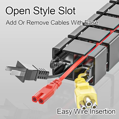 Bandeja organizadora de cables bajo escritorio 31.4 in para hogar u oficina, protege cables y previene tropiezos (Plateado) miniatura 6