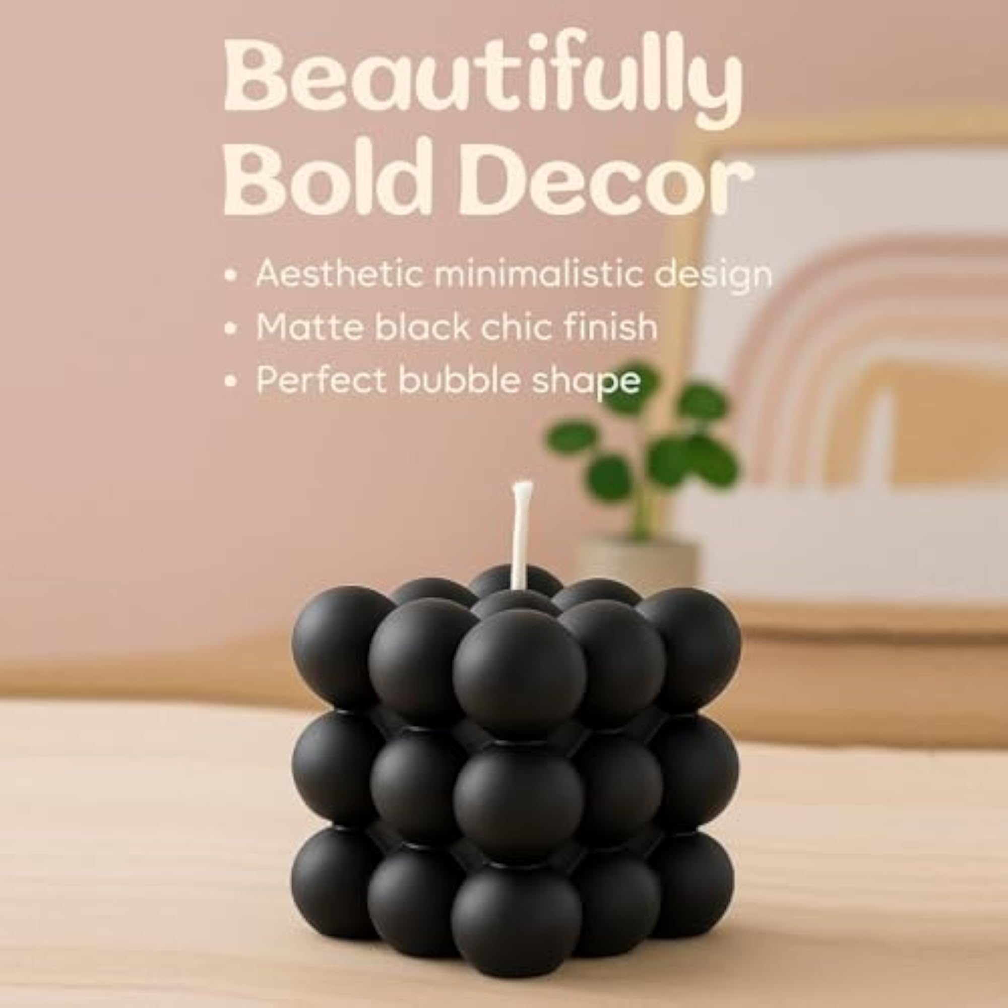 Black Bubble Cube Candle, Decorative Gift