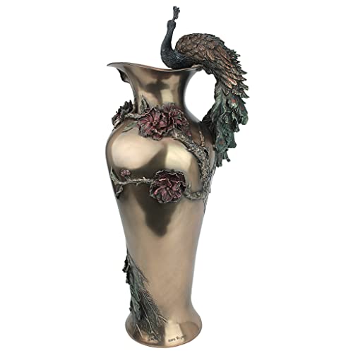 Design Toscano Wu10505 Peacock Centerpiece Home Decor Sculptural Vase, 19 Inch, Bronze #TOP4