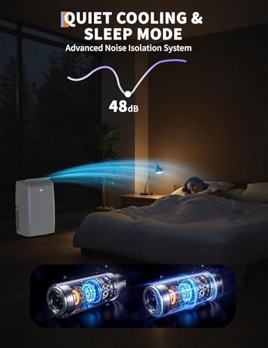 Image of Garvee 12000Btu Portable Air Conditioner with Cooling /Dehumidify /Fan Mode Cools up to 550 Sq.Ft, 3 in-1 Quiet Portable AC Unit 3 Speed, Auto Swing, 24H Timer for Large Room