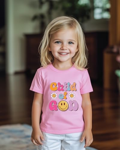 Image of Christian T-Shirts Child of God Shirt Kids Toddler Cute Girls Boys Short Sleeve Tops Graphic I'm A Child of God Tee 2-8 Years