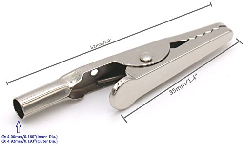 Iexcell 50 Pcs 2 Inches / 51 Mm Steel Alligator Clips Crocodile Clamps,Silver Tone Nickel Plated, Come In A Plastic Case #TOP1