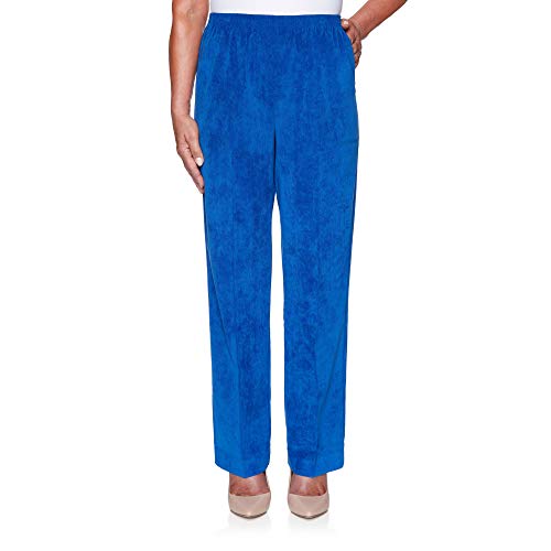 Alfred Dunner Womens Petite Classic Signature Fit Corduroy Pant with All-Around Elastic Waistband Cobalt Blue