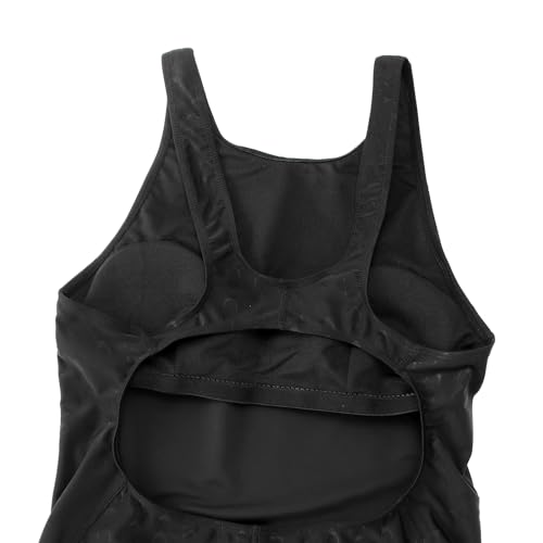 Image of GLIGLITTR Girls' Athletic One Piece Swimsuit Kids Black Swimwear for Swim Team Practice Competition Beach Sport Bathing Suit