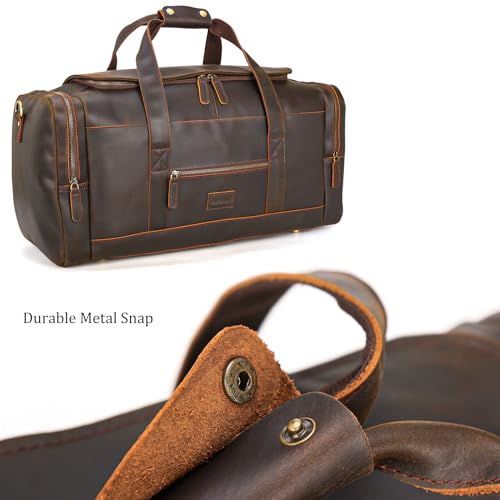 Polare 23" Full Grain Leather Travel Duffle Bag For Men 42L Duffel Bag Overnight Carry on Luggage Sport Weekender Bag4