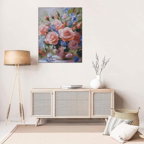 Image of Flowers Stamped Cross Stitch Kits Cross Stitch Patterns,Dimensions Cross Stitch Kits Embroidery Kit Arts and Crafts for Beginners 11.8x15.7 inch