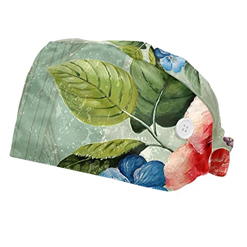 Casquette de travail unisexe fleurie pour la cuisine et les métiers de la restauration