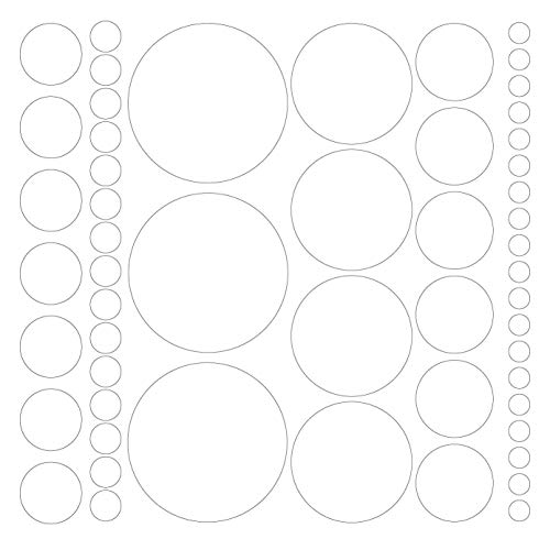 Assorted Size Polka Dot Decals - Repositionable Peel and Stick Circle Wall Decals for Nursery, Kids Room, Mirrors, and Doors (White)