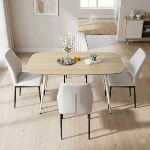 JIEXI Ensemble de 4 Tables de Salle à Manger Modernes pour 4 Personnes – Table en Bois...
