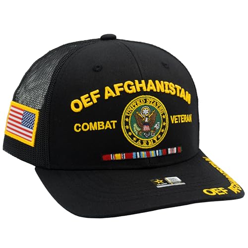 Image of Operation Enduring Freedom OEF Afghanistan Veteran Hat for Men Official Licensed US Army Combat Veterans Cap