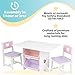 KidKraft Wooden Heart Table & Chair Set with 4 Storage Bins, Children's Furniture – Pink, Purple & White, Gift for Ages 3-8