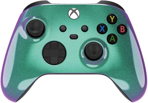 Image of Custom Controllerzz Wireless Controller for Microsoft Xbox Series X /S & Xbox One - Custom Soft Touch Feel - Custom Xbox Series X /S Controller (X /S Green & Purple Chameleon)