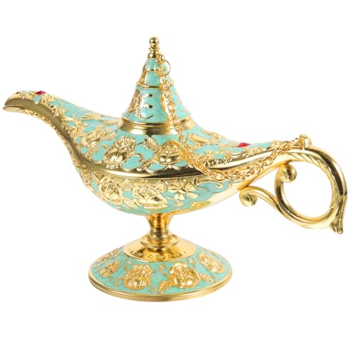 DEARMAMY Decorazione in Metallo Vintage Aladino in Lega di Zinco Decorazione Luminosa Intagliata da Tavolo per Feste e Casa Centrotavola Elegante per Anniversari e Compleanni