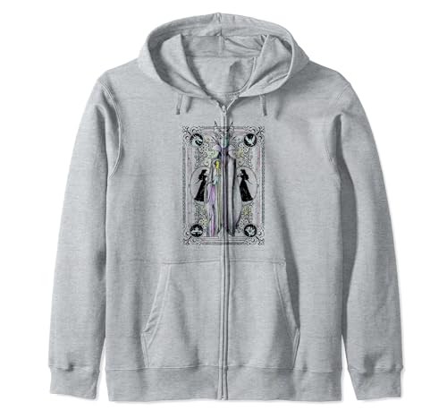Sweat Disney Maleficent doux et chaud avec fermeture éclair et motif tarot