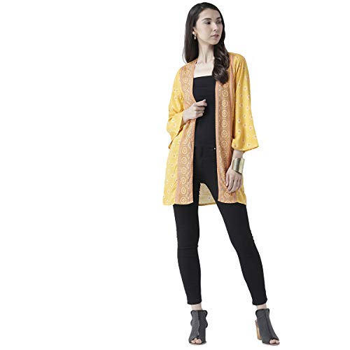 Image of FUSION BEATS Shrugs for Women, Open Neck Printed Shrugs Cardigan, Long Shrugs for Women, Sleeveless Sweater for Women, Overcoat for Women Summer Wear, Bohemian Shrugs for Women, Beach Wear