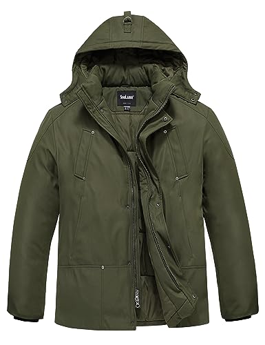 Soularge Men's Big and Tall Winter Hooded Warm Puffer Jacket