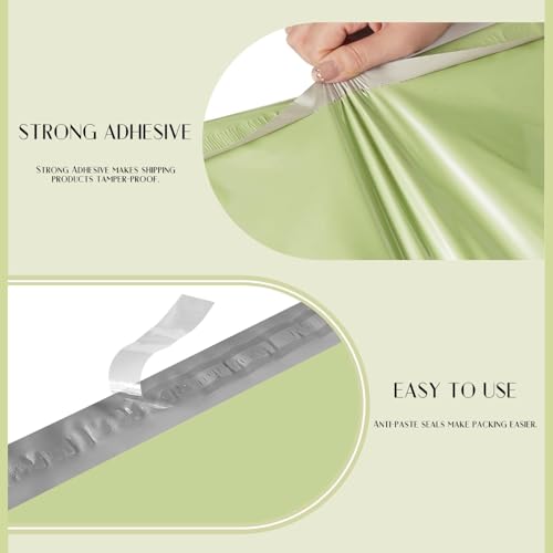 Image of Metronic Poly Mailers 10X13 1200PC, Sturdy Shipping Bags for Small Business, Waterproof Mailers Poly Bags, Strong Adhesive Shipping Envelopes for Clothing, Efficient Mailing Envelopes in Avocado Green