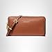 Michael Kors Jet Set Large Continental Crossbody Wallet, Gold-Tone Hardware/Pebble Leather/Luggage