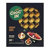 CROC'IN - Gold Mini Tart Shells - Edible Appetizer Or Dessert Cups - Pastry Pans - Artisanal & Vegan Confection - 60 Pieces