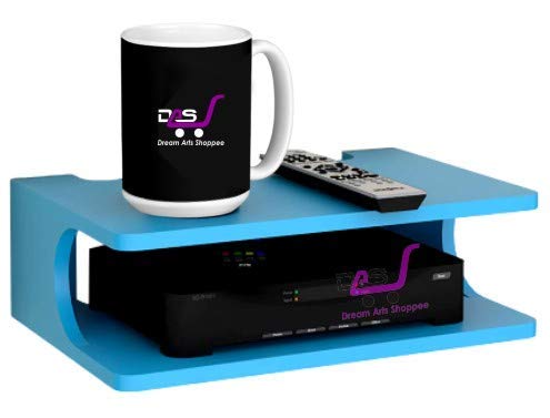 Image of Set Top Box Stand Wall Shelf & WiFi Modem Display Rack for Living Room (Blue)