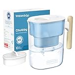 Waterdrop 200-Gallon Long-Life Chubby 10-Cup Water Filter Pitcher with 1 Filter, NSF Certified, 5X Times Lifetime, Reduces PFAS, PFOA/PFOS, Chlorine, BPA Free, Blue