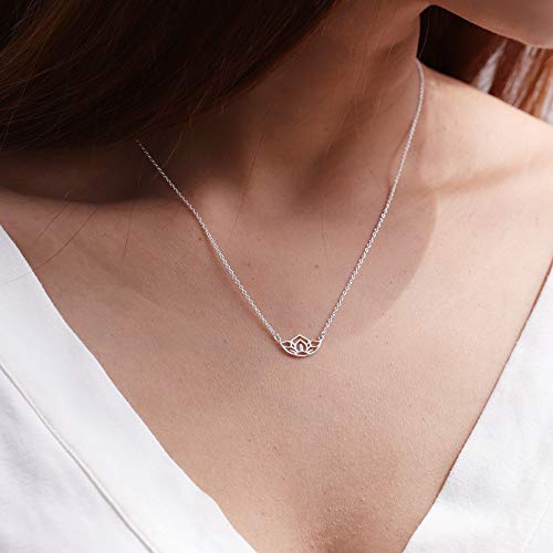 Boma Jewelry Sterling Silver Open Lotus Flower Blossom Necklace, 18 Inches3