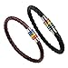 Sharplace 2pcs Bracelet de Gay Pride Cuir PU Tressé avec Fermoir Rainbow Bijoux Rétro