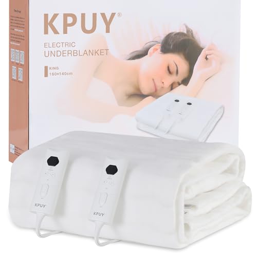 Kpuy Manta Eléctrica Premium Comfort - 10 Configuraciones De Calor - Pantalla Led - Rápido Calentamiento - Protección Contra Sobrecalentamiento - Lavable A Máquina,Correas De Ajuste Fácil,160x140cm Kpuy Manta Eléctrica Premium Comfort - 10 Configuraciones De Calor - Pantalla Led - Rápido Calentamiento - Protección Contra Sobrecalentamiento - Lavable A Máquina,Correas De Ajuste Fácil,160x140cm