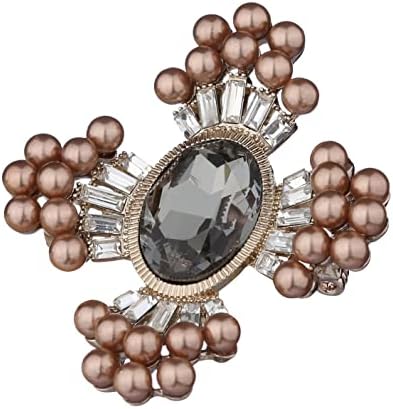 Sincera Elegant brooch for women with Swarovski Crystals and Pearls (Natural Mother of Pearl) Pearl Brooch for Scarfs Fashion Safety Pins 02-19540