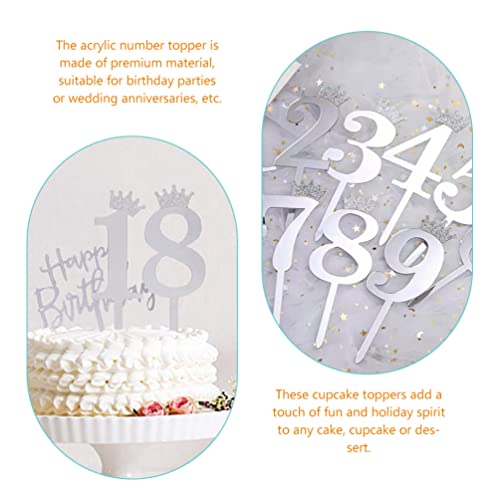 iplusmile 10 Pcs Decoração Do Número Do Bolo Enfeite De Cupcake Decoração De Bolo Números Topo De Bo