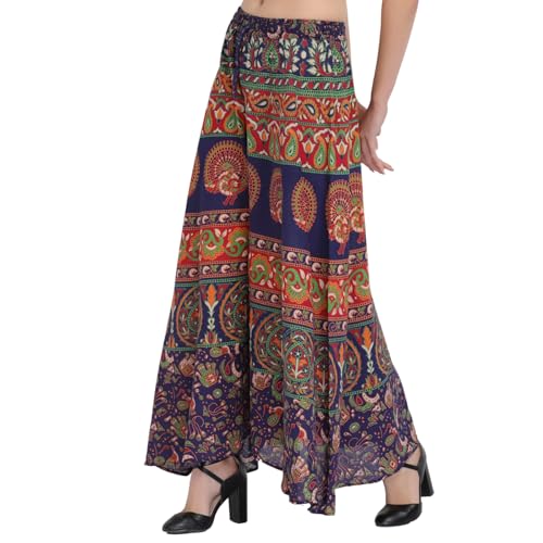 Wevez Wide Leg High Waisted Cotton Women Palazzo Pant – 3 Pcs Assorted Colors, 100% Cotton, Stretchable Waistband