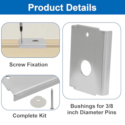 Kit de reparación para puertas plegables BokWin de 8 piezas | Herrajes para puertas plegables, para puertas de bolsillo y acordeón de 1-3/8 pulgadas, abrazaderas superior e inferior con tornillos y juntas miniatura 4