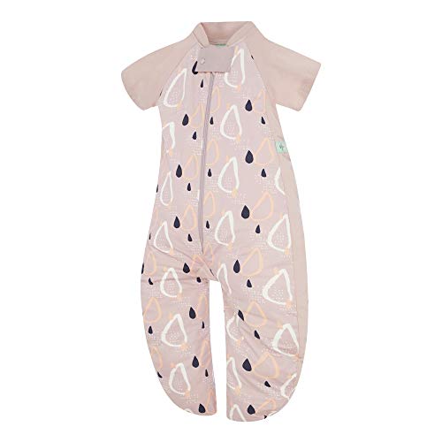 ergoPouch 1.0 TOG Sleep Suit Bag. 100% Organic Cotton with Short Cotton Sleeves. 2 in 1 Wearable Blanket Sleeping Bag converts to Sleep Suit with Legs (Drops, 8-24 Months)