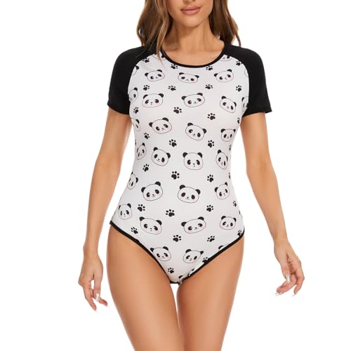 Bodysuit Romper Onesie Pajamas Bodysuit Top Button Crotch Onesies-Panda Onesie