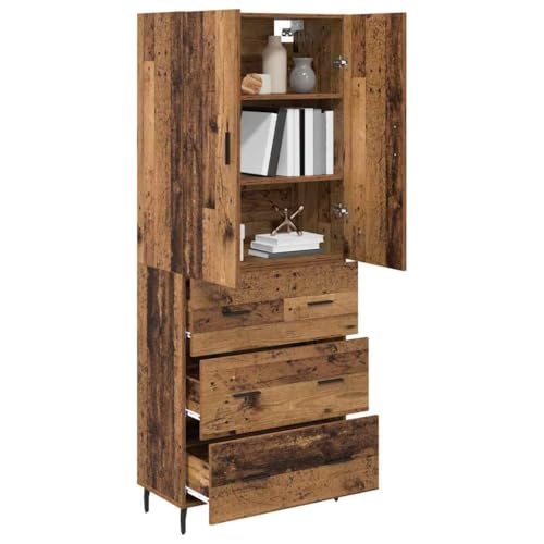 Mueble de salon de madera recuperada de vidrio con espacio amplio 4