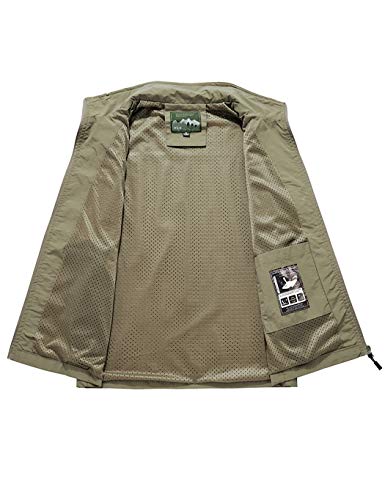 Image of Hixiaohe Mens Lightweight Vest Outerwear Casual Summer Outdoor Travel Vest for Hiking Fishing Golf Photo Work with Pockets