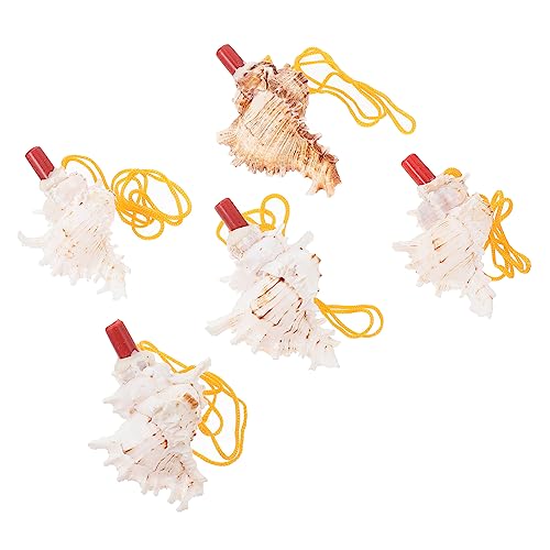 Abaodam Lot De 5 Sifflets à Conque Pour Garçon Et Filles, Taille 10-11 Cm, En Coquillage Naturel Et Abs, Portables Pour Entraînement En Plein Air Et Jeux Festifs