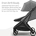 UPPAbaby Minu V3 Travel Stroller - Lightweight + Compact Design - One-Hand Fold + Unfold - from Birth + Overhead Compatible - Greyson (Charcoal Mélange/Carbon Frame/Saddle Leather)